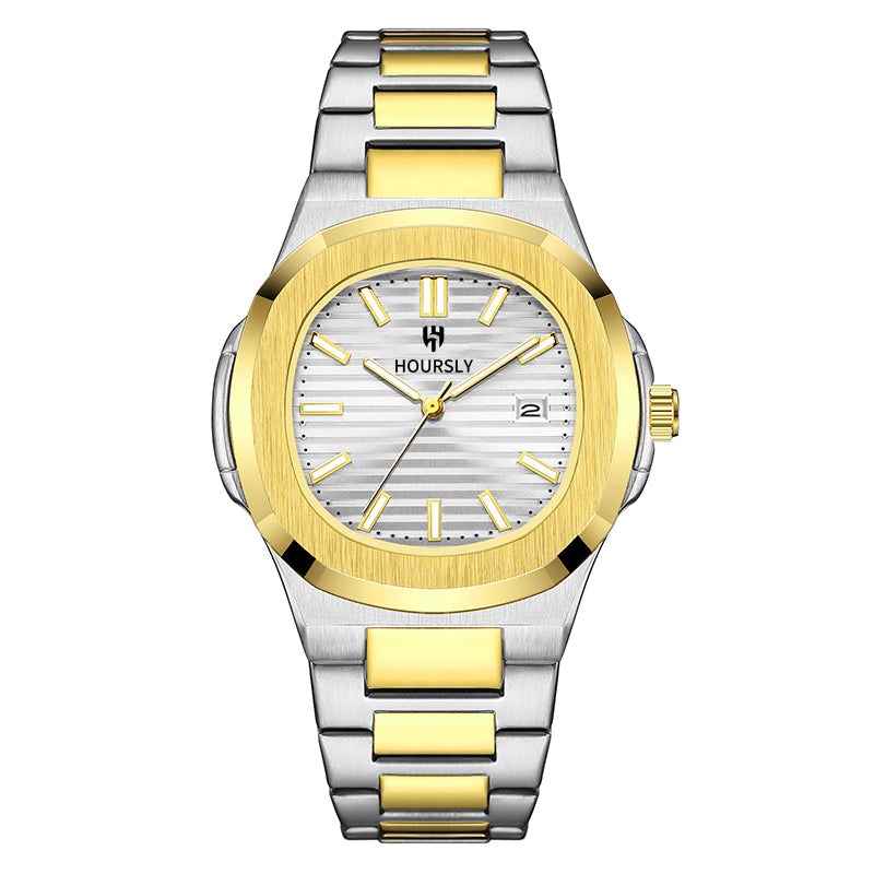 Hoursly  White and Golden Colur Chain Watch