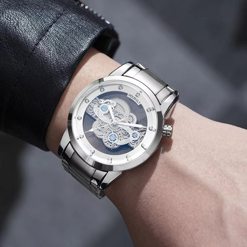 Hoursly Classic Mechanical Watch – Silver Edition  | SKU: NXS-0395 Categories: Men's Watches